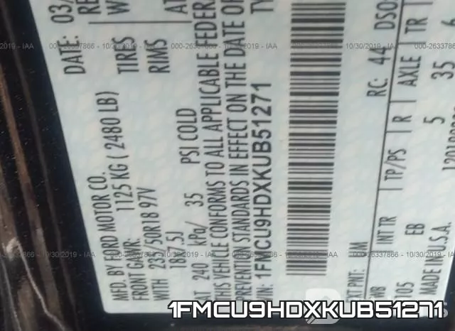 1FMCU9HDXKUB51271 фото 10