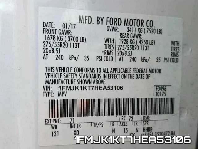 1FMJK1KT7HEA53106 фото 2