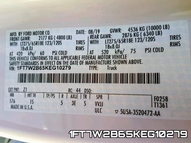 1FT7W2B65KEG10279 фото 2
