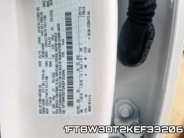 1FT8W3DT2KEF33206 фото 2