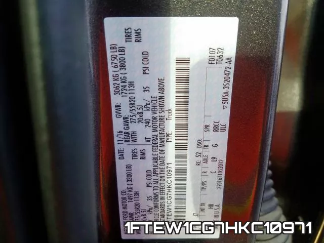 1FTEW1CG7HKC10971 фото 2