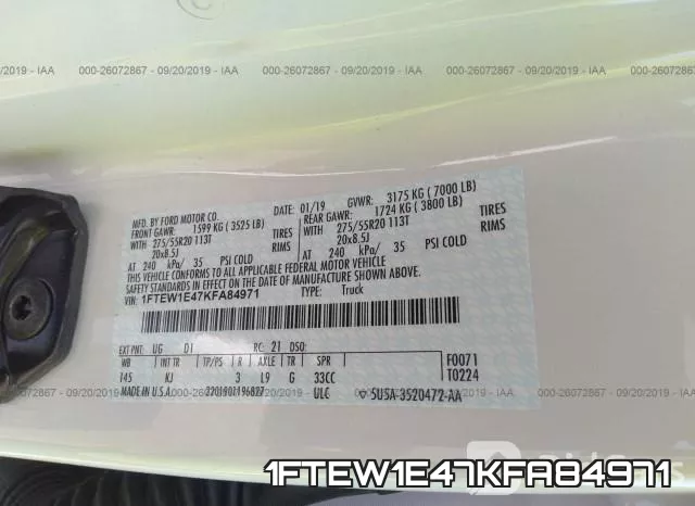 1FTEW1E47KFA84971 фото 10