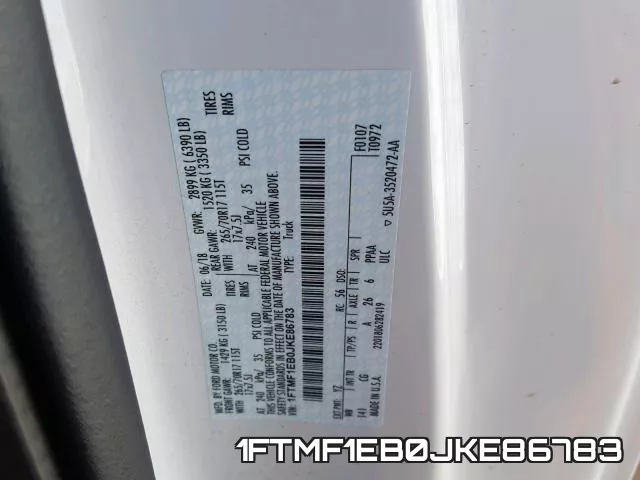 1FTMF1EB0JKE86783 фото 2