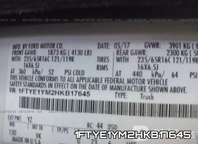 1FTYE1YM2HKB17645 фото 10