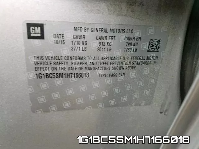 1G1BC5SM1H7166018 фото 2