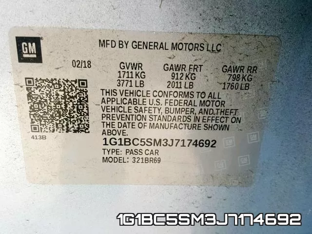 1G1BC5SM3J7174692 фото 2