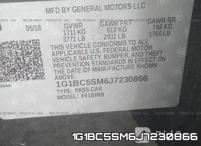 1G1BC5SM6J7230866 фото 10
