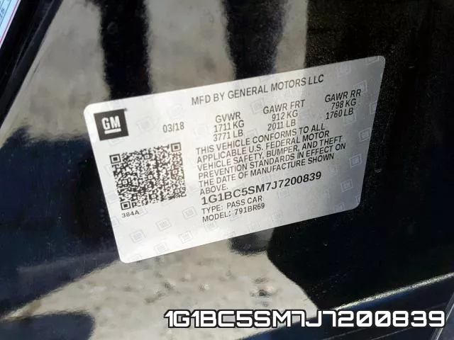 1G1BC5SM7J7200839 фото 2