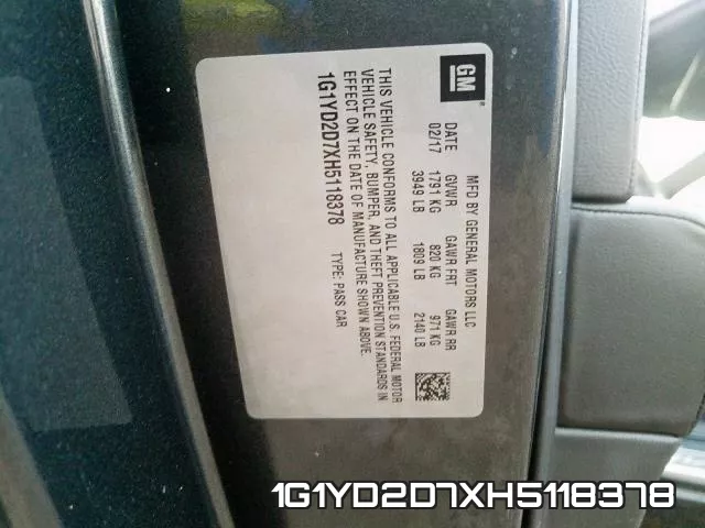 1G1YD2D7XH5118378 фото 2