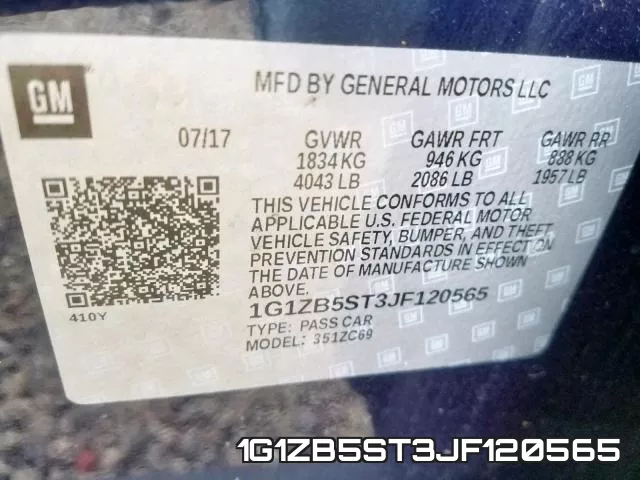 1G1ZB5ST3JF120565 фото 2