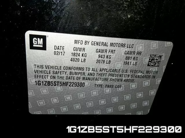 1G1ZB5ST5HF229300 фото 2