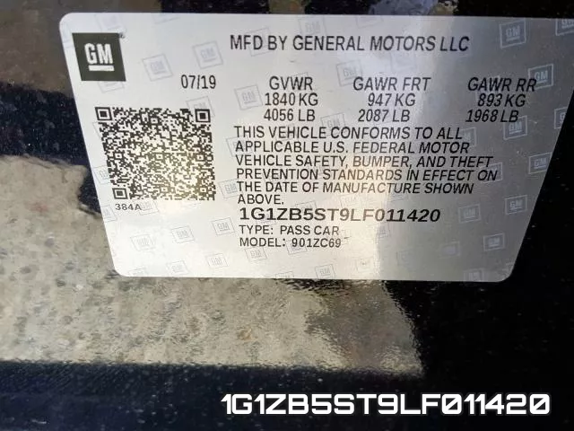 1G1ZB5ST9LF011420 фото 2