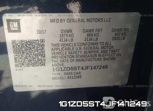 1G1ZD5ST4JF147249 фото 10