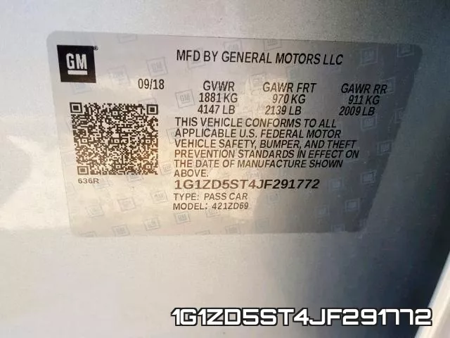 1G1ZD5ST4JF291772 фото 2