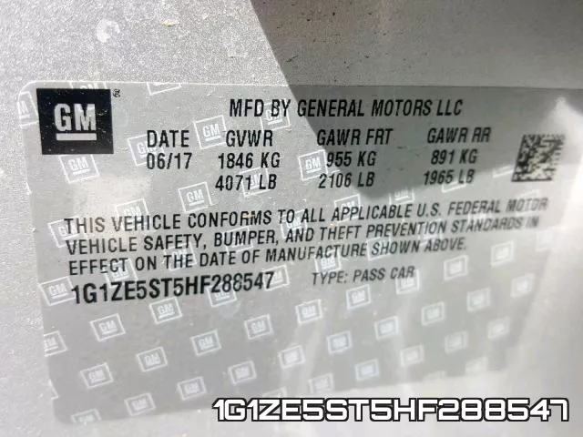 1G1ZE5ST5HF288547 фото 2