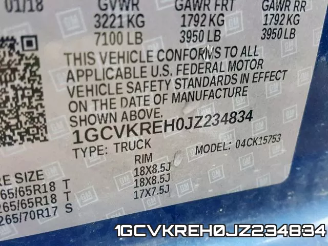 1GCVKREH0JZ234834 фото 2
