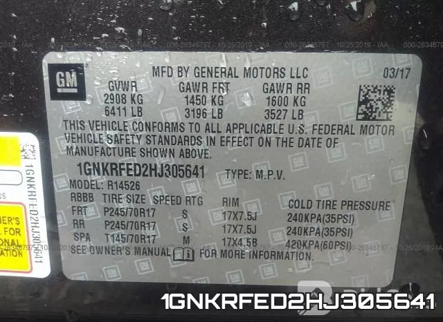 1GNKRFED2HJ305641 фото 10