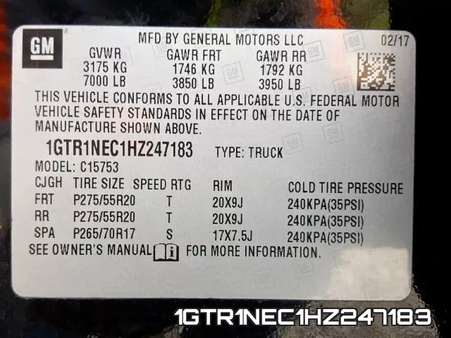 1GTR1NEC1HZ247183 фото 2