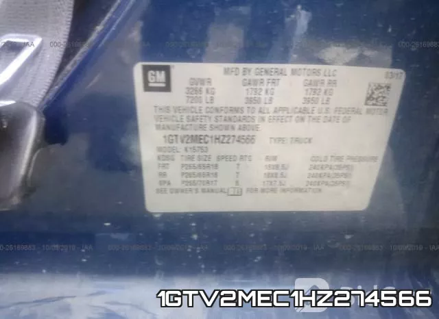1GTV2MEC1HZ274566 фото 10