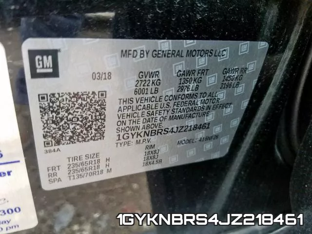 1GYKNBRS4JZ218461 фото 2