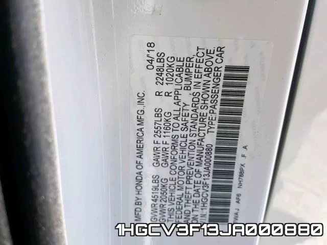 1HGCV3F13JA000880 фото 2