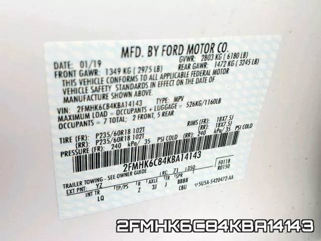 2FMHK6C84KBA14143 фото 2