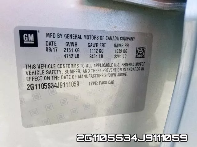 2G1105S34J9111059 фото 2