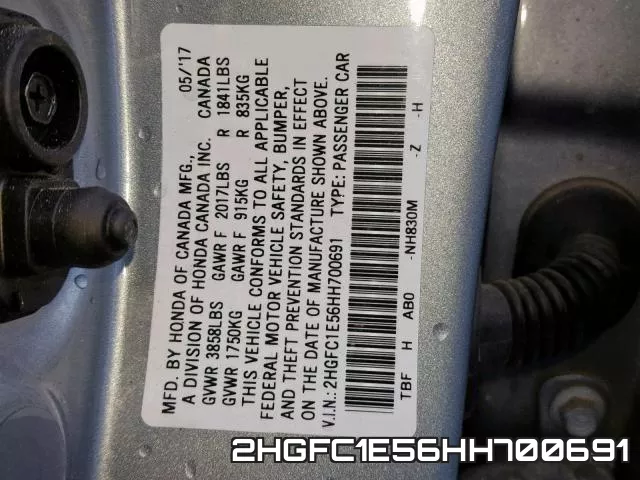 2HGFC1E56HH700691 фото 2