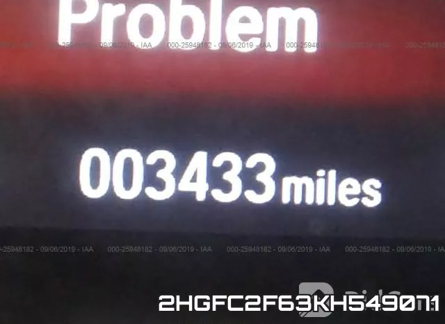 2HGFC2F63KH549071 фото 8
