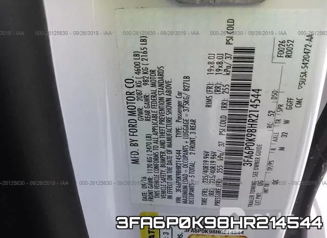 3FA6P0K98HR214544 фото 9