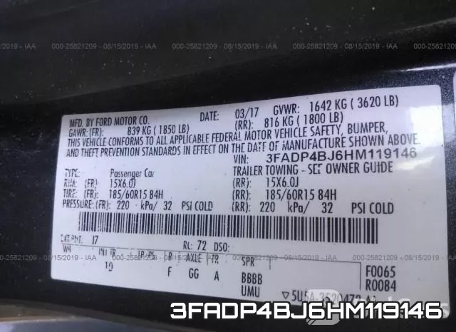 3FADP4BJ6HM119146 фото 10
