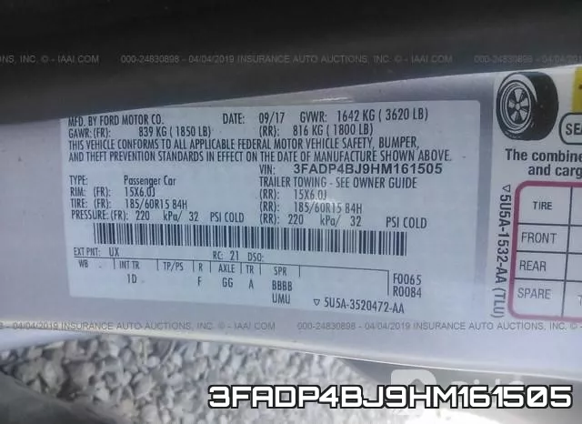 3FADP4BJ9HM161505 фото 10