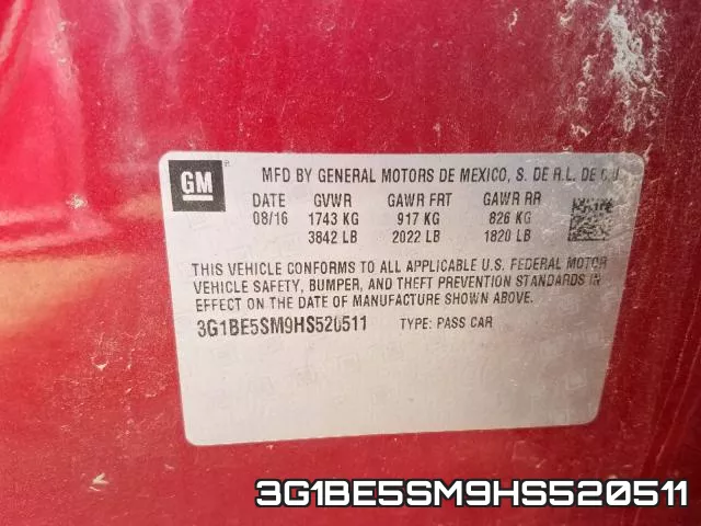 3G1BE5SM9HS520511 фото 2