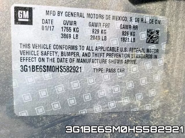 3G1BE6SM0HS582921 фото 2