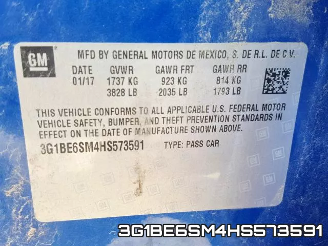 3G1BE6SM4HS573591 фото 2