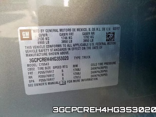 3GCPCREH4HG353020 фото 2