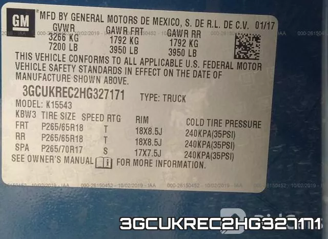 3GCUKREC2HG327171 фото 10