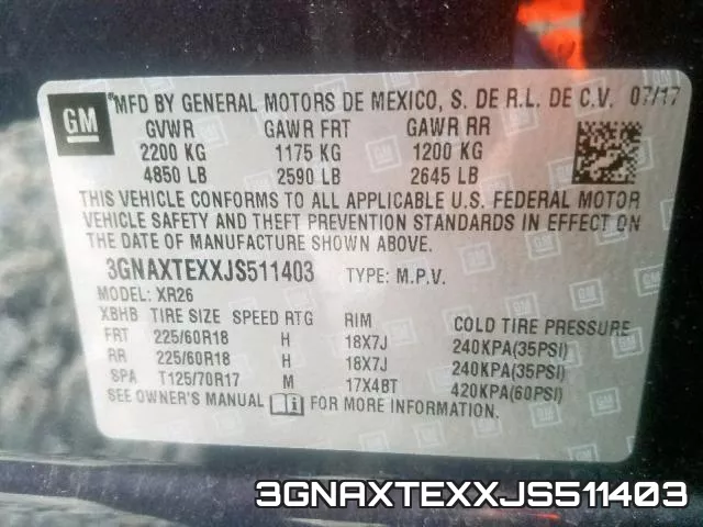 3GNAXTEXXJS511403 фото 2