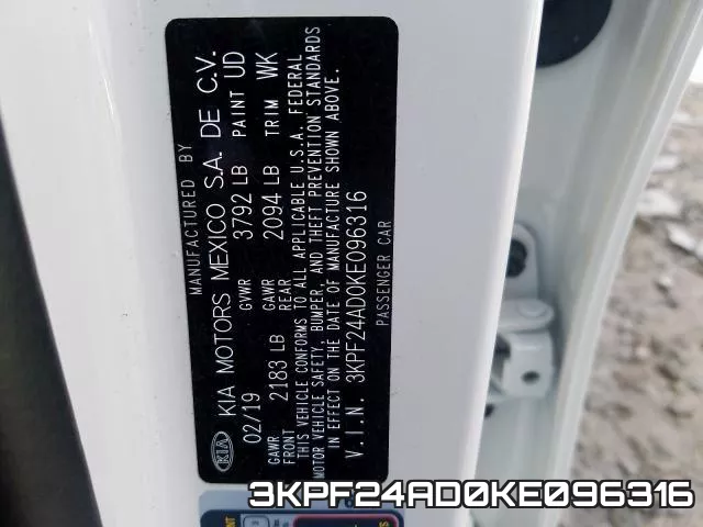 3KPF24AD0KE096316 фото 2