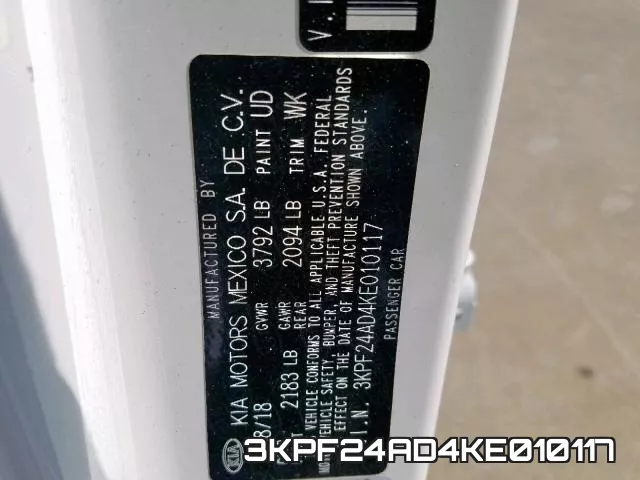 3KPF24AD4KE010117 фото 2