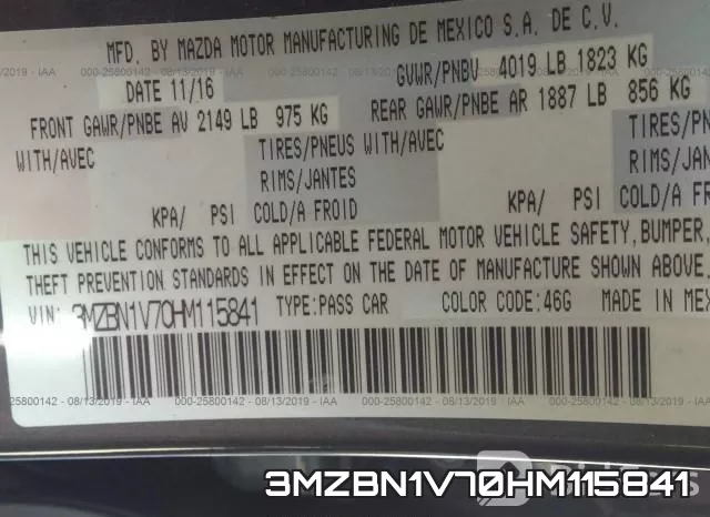 3MZBN1V70HM115841 фото 10