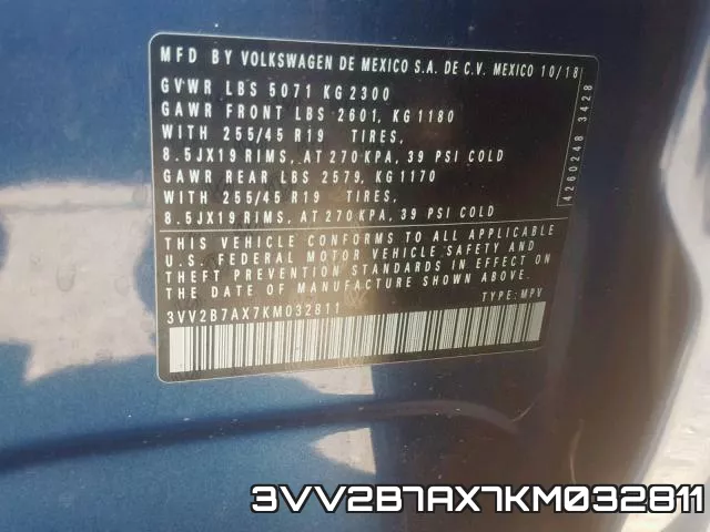 3VV2B7AX7KM032811 фото 2