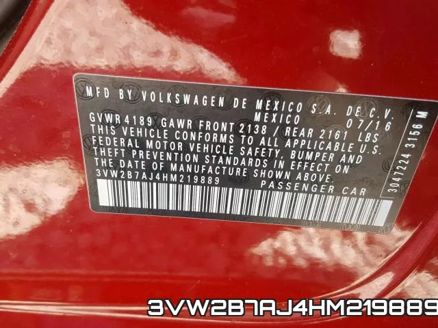 3VW2B7AJ4HM219889 фото 2
