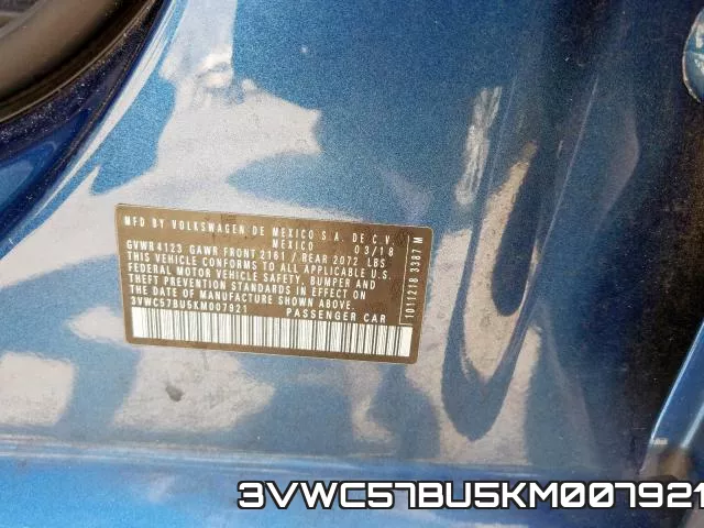 3VWC57BU5KM007921 фото 2