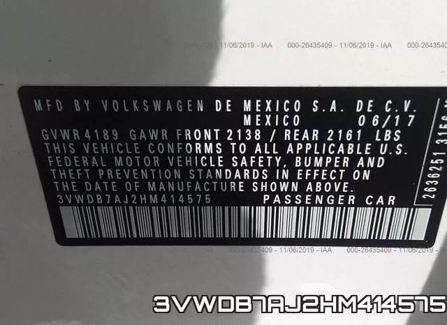 3VWDB7AJ2HM414575 фото 10