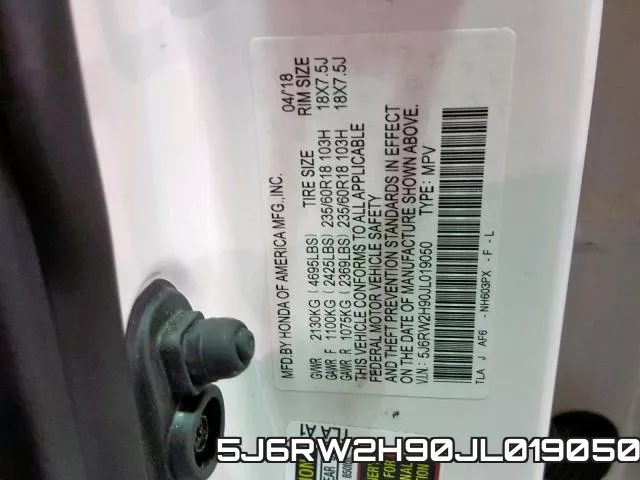 5J6RW2H90JL019050 фото 2