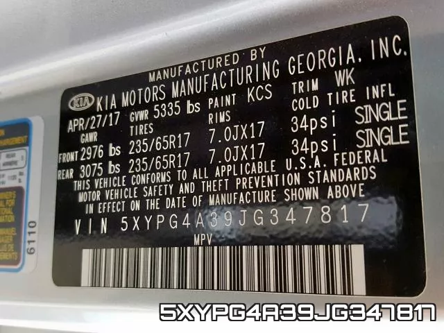 5XYPG4A39JG347817 фото 2