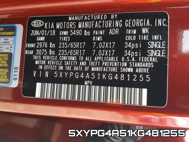 5XYPG4A51KG481255 фото 2