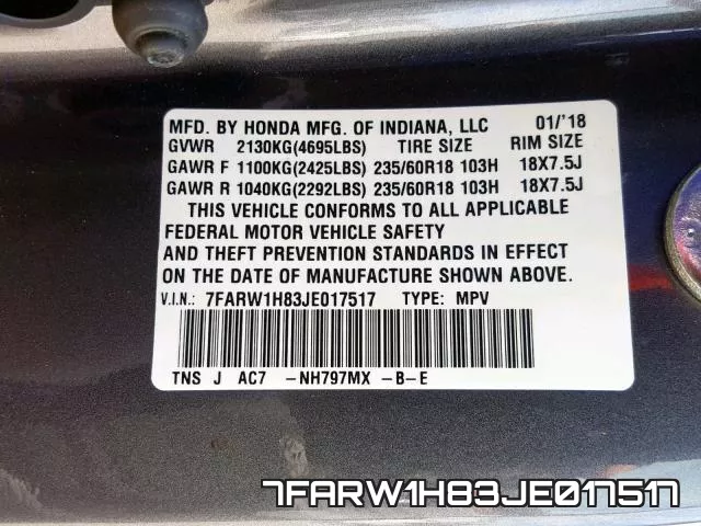 7FARW1H83JE017517 фото 2