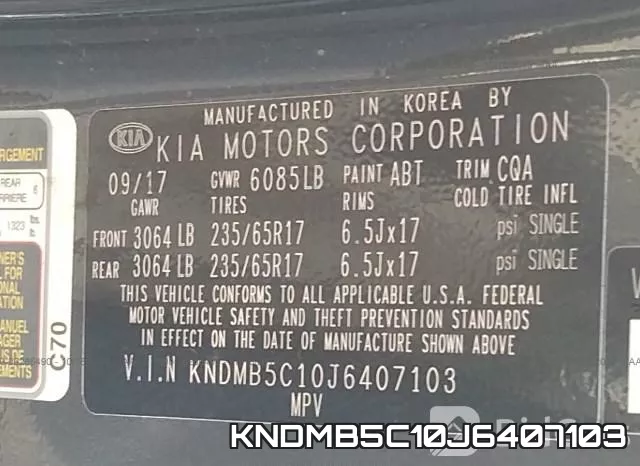 KNDMB5C10J6407103 фото 10